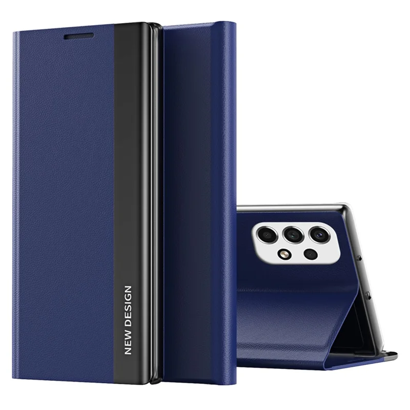 Auto Absorption PU Leather Foldable Stand Phone Case Shell for Samsung Galaxy A53 5G - Sapphire