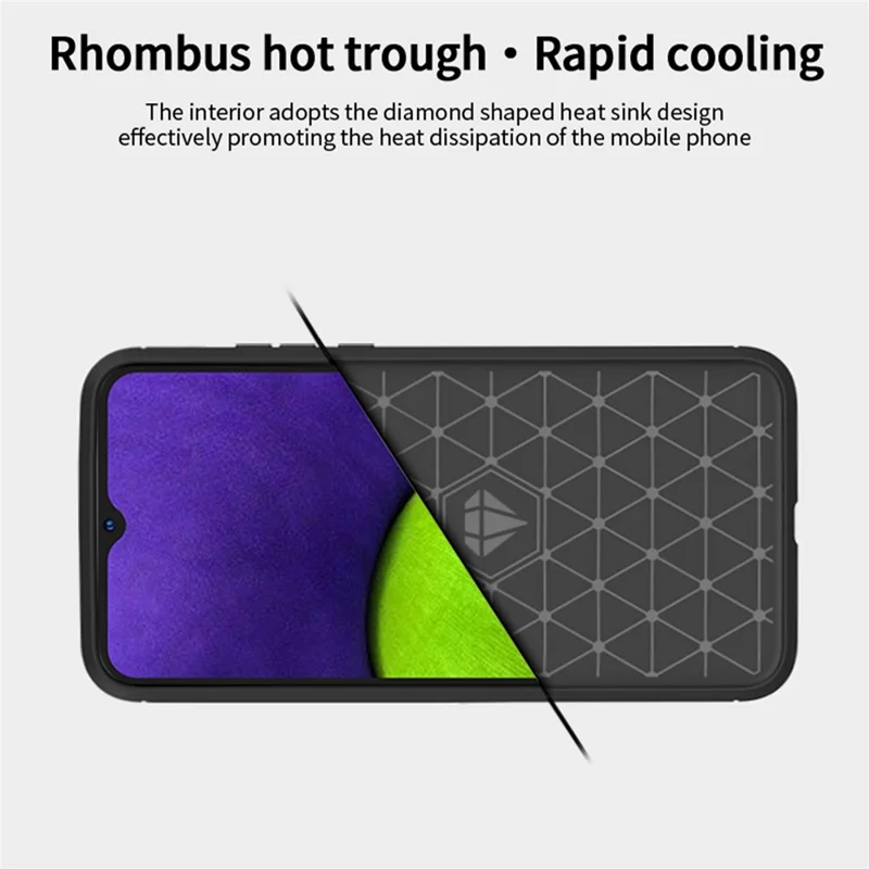 MOFI For Samsung Galaxy A03 (166.5mm) Brushed Surface Carbon Fiber Texture Flexible TPU Phone Case Shell - Grey