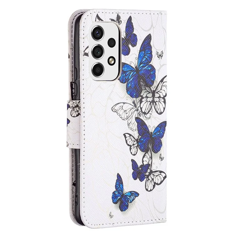 Patrón de absorción de impactos Impresión de folio Leather Stand Wallet Phone Case para Samsung Galaxy A53 5G - Mariposas