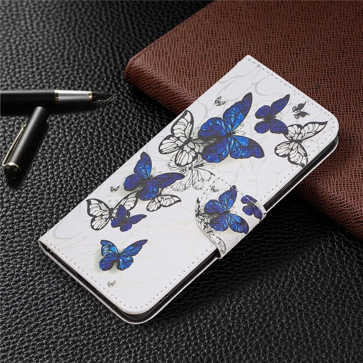 Patrón de absorción de impactos Impresión de folio Leather Stand Wallet Phone Case para Samsung Galaxy A53 5G - Mariposas