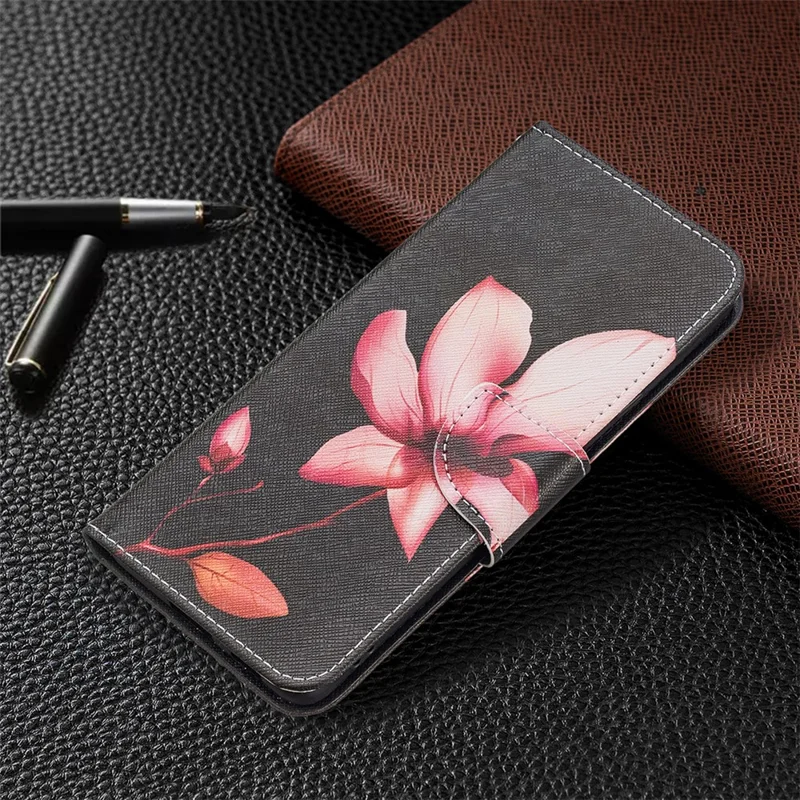 Shock Absorption Pattern Printing Folio Flip Leather Stand Wallet Phone Case for Samsung Galaxy A53 5G - Lotus