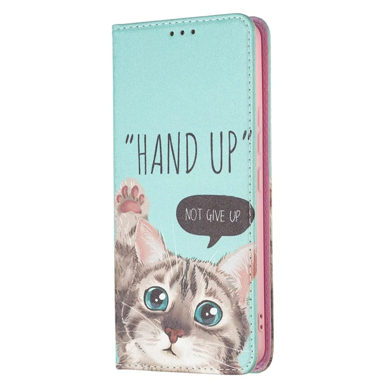 Magnetic Auto-absorbed Drop-resistant Pattern Printing Leather Case Wallet Stand Phone Flip Cover for Samsung Galaxy A53 5G - Cat