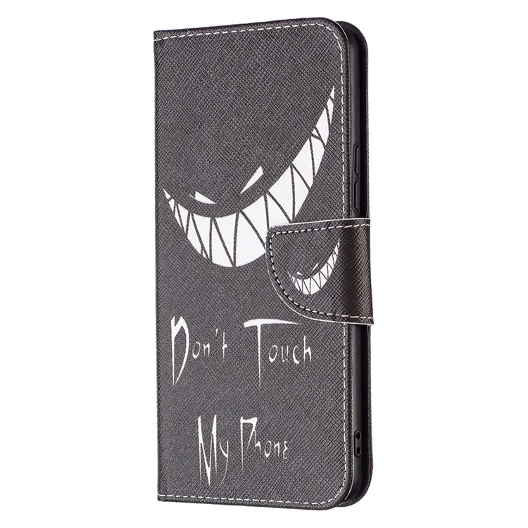 Pattern Printing PU Leather Folio Flip Adjustable Viewing Stand Wallet Cover Phone Case Shell per Samsung Galaxy A53 5G - Grin