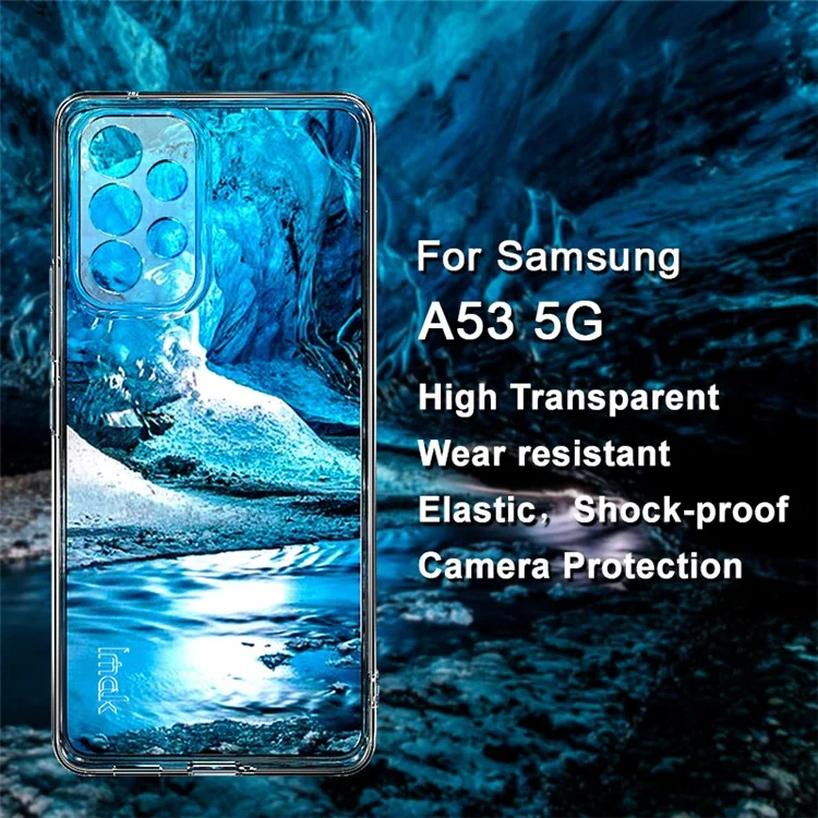 IMAK UX-5 Series Shock-Absorption Lens Protection Transparent Flexible TPU Phone Cover for Samsung Galaxy A53 5G