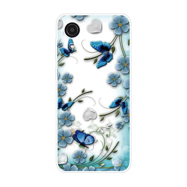 Professeur de Téléphone TPU Soft TPU Impression du Téléphone Protecteur de Téléphone Pour Samsung Galaxy A03 Core - Papillons et Fleurs