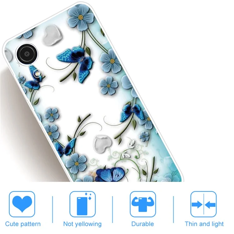 Professeur de Téléphone TPU Soft TPU Impression du Téléphone Protecteur de Téléphone Pour Samsung Galaxy A03 Core - Papillons et Fleurs