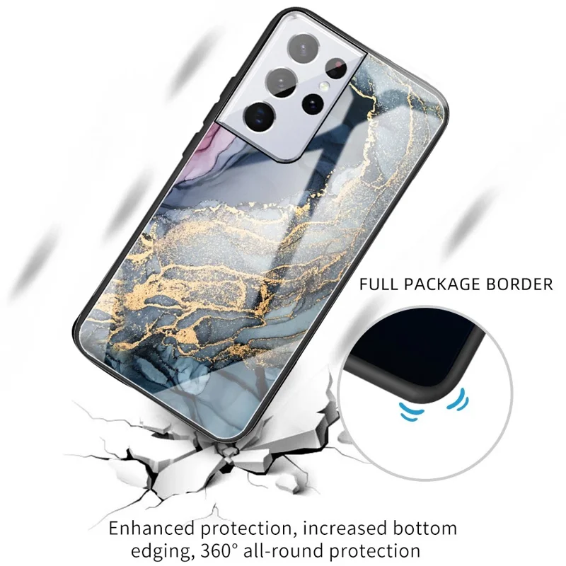 Etui ochronne z nadrukiem, z hartowanego szkła i miękkiego TPU, zapobiegające wstrząsom i upadkom, dla Samsung Galaxy A53 5G – styl E