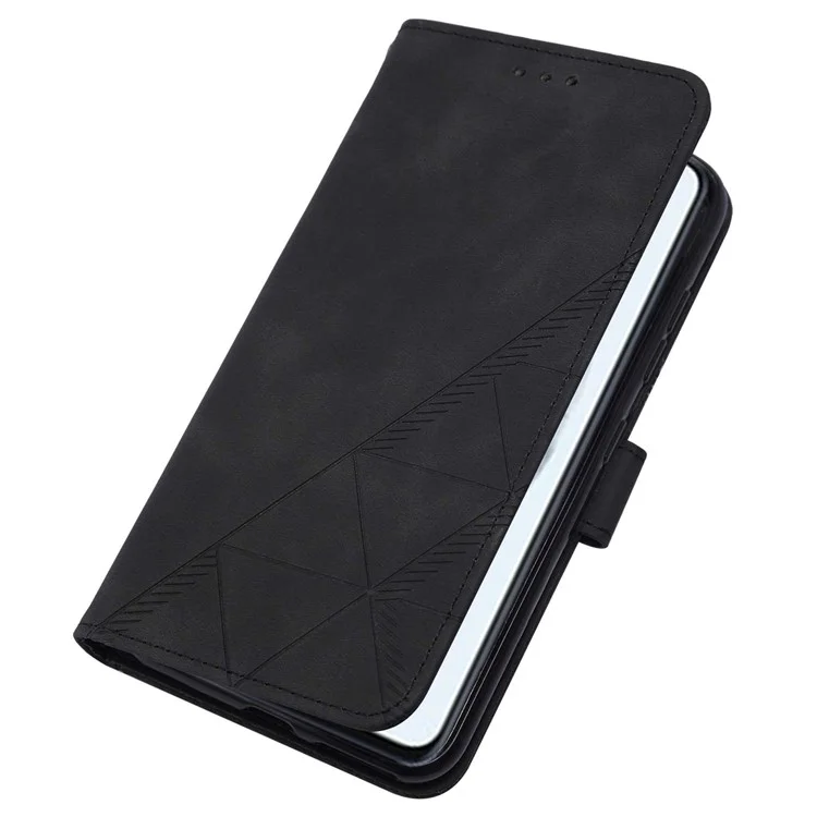 PB2-1 Series Linhas de Impressão Magnética Fivela Bolsa de Couro PU Capa do Telefone com Alça de Ombro para Samsung Galaxy S21 FE 5G - Preto