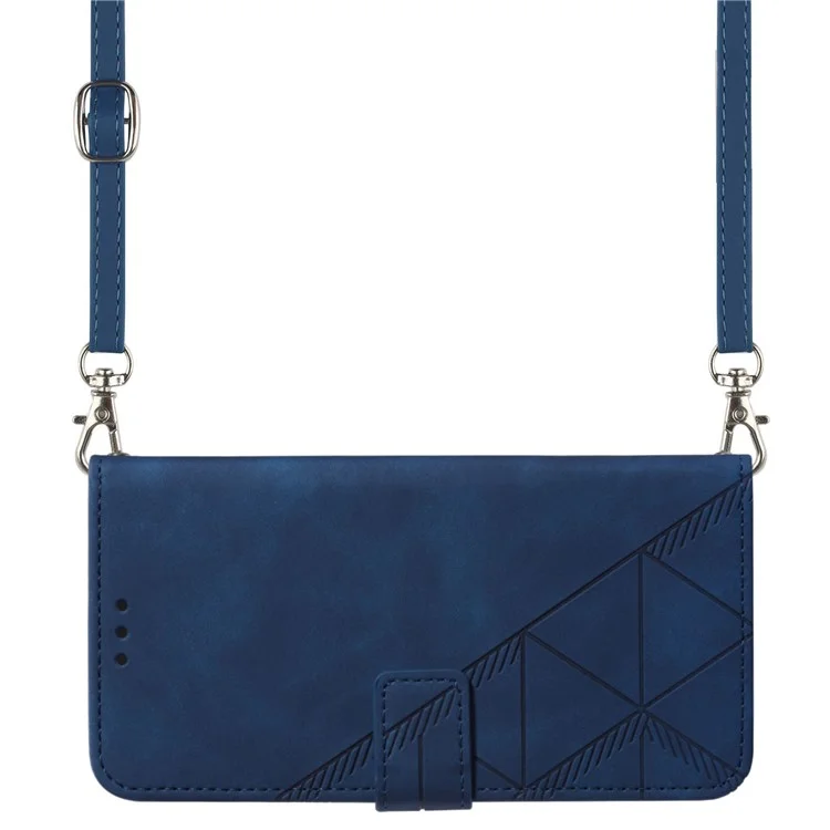 Funda de cuero PU con soporte para teléfono móvil de la serie PB2-1, de moda, con correa para el hombro, para Samsung Galaxy S20 Ultra - Zafiro