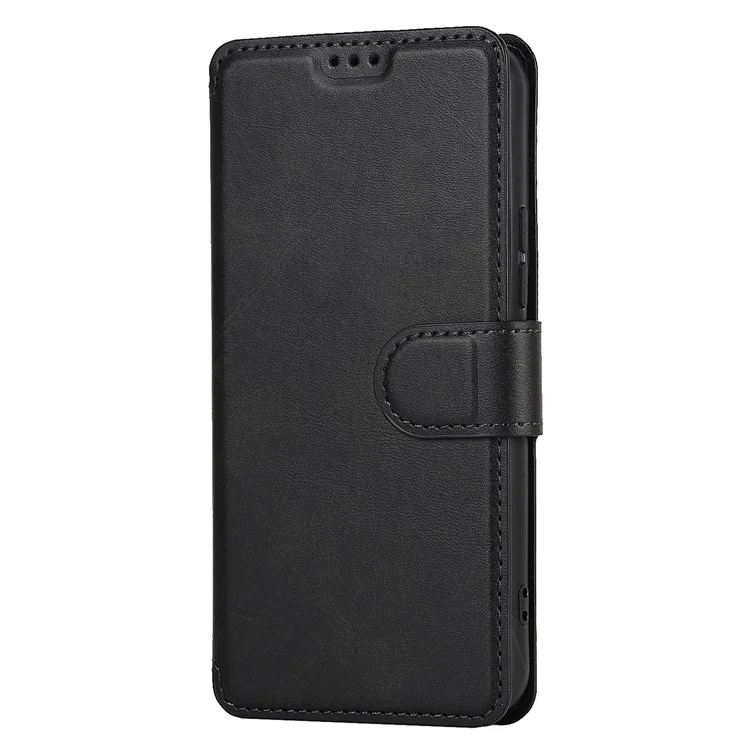 Vintage Texture Matte PU Leather Folio Flip Stand Case RFID Blocking Magnetic Wallet Cover for Samsung Galaxy S22 5G - Black