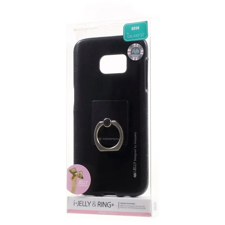 MERCURY GOOSPERY i JELLY Finger Ring Kickstand TPU Cover for Samsung Galaxy S7 G930 - Black