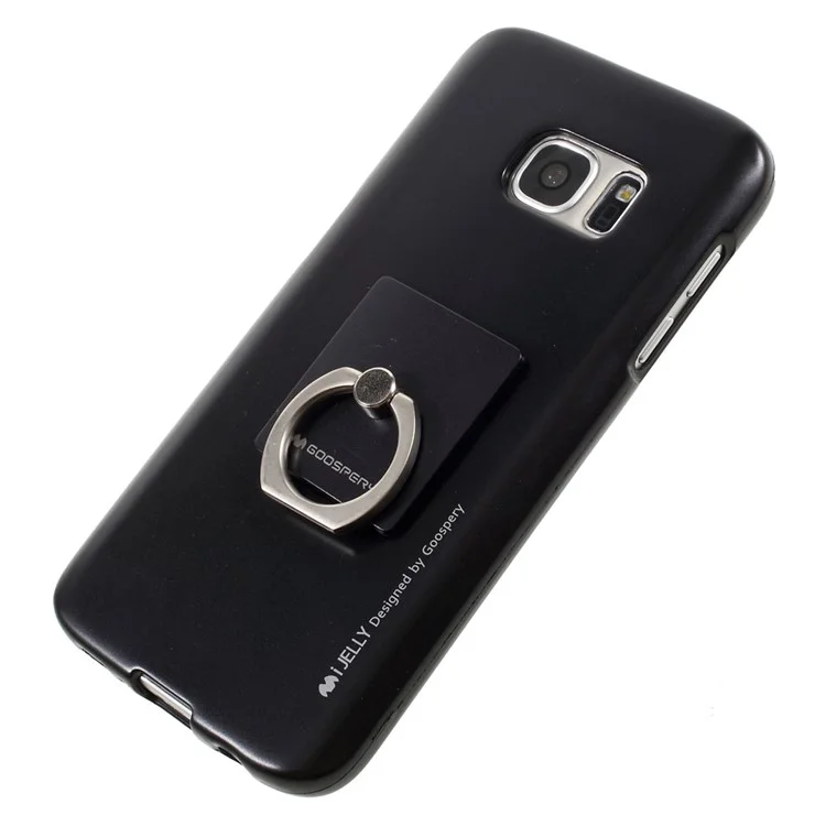 MERCURY GOOSPERY i JELLY Finger Ring Kickstand TPU Cover for Samsung Galaxy S7 G930 - Black