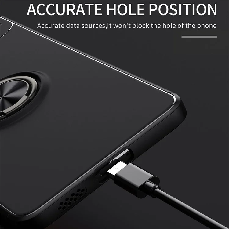 TPU Téléphone Couverture de Protection du Téléphone Anti-doigt-doigt Avec Botté de Bague Magnétique Pour Samsung Galaxy A53 5G - le Noir