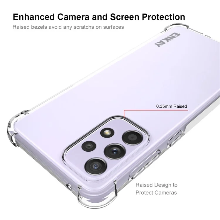 ENKAY HAT PRINCE Enhanced Four Corner Fall Protection Phone Case Anti-slip Edge Crystal TPU Cover Shell for Samsung Galaxy A33 5G