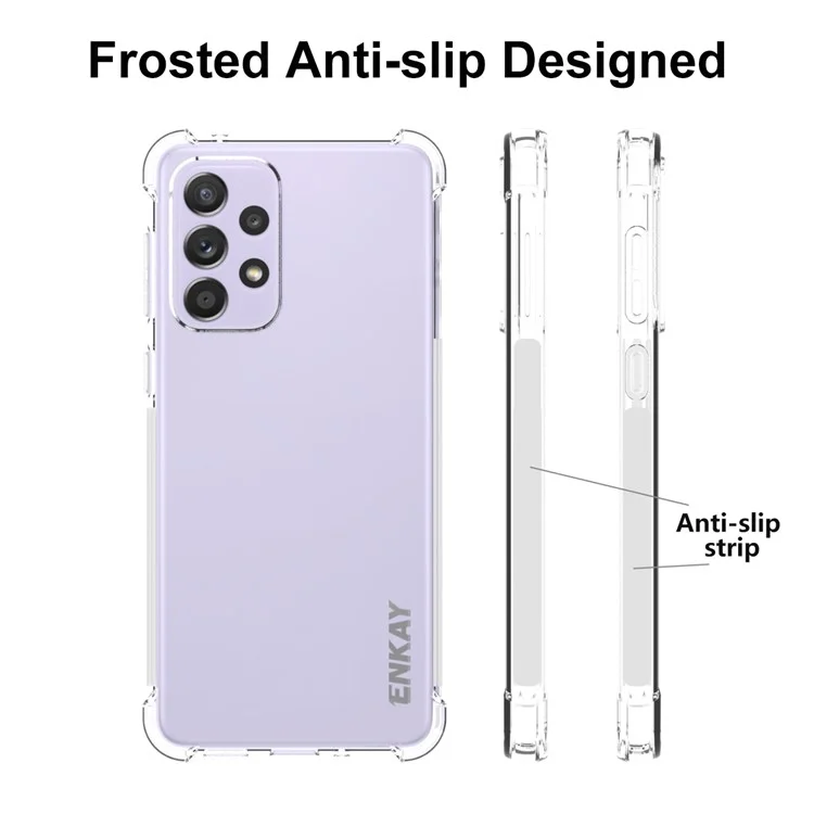 ENKAY HAT PRINCE Enhanced Four Corner Fall Protection Phone Case Anti-slip Edge Crystal TPU Cover Shell for Samsung Galaxy A33 5G
