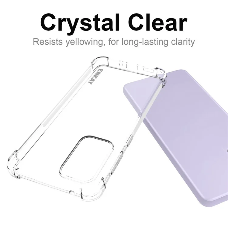 ENKAY HAT PRINCE Enhanced Four Corner Fall Protection Phone Case Anti-slip Edge Crystal TPU Cover Shell for Samsung Galaxy A33 5G