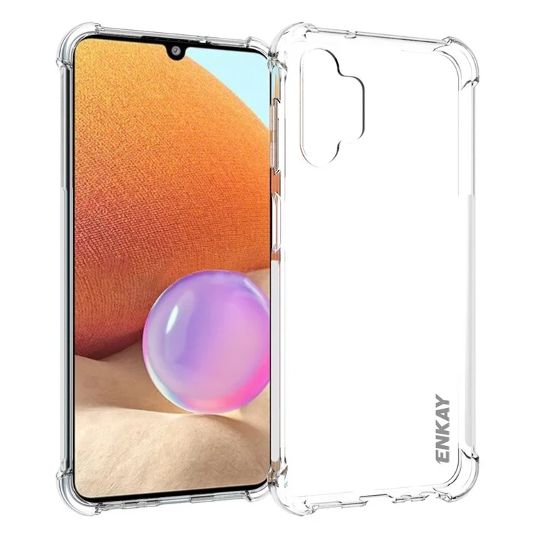 ENKAY HAT PRINCE for Samsung Galaxy A13 4G Anti-slip Strip Edge Shockproof Corners Phone Shell Crystal Clear Soft TPU Cover