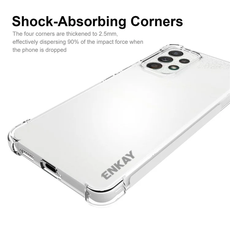 ENKAY HAT PRINCE Shockproof Reinforced Corners Anti-slip Side Strip Transparent TPU Case Phone Cover for Samsung Galaxy A53 5G