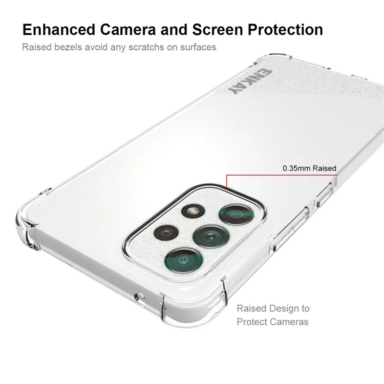 ENKAY HAT PRINCE Shockproof Reinforced Corners Anti-slip Side Strip Transparent TPU Case Phone Cover for Samsung Galaxy A53 5G