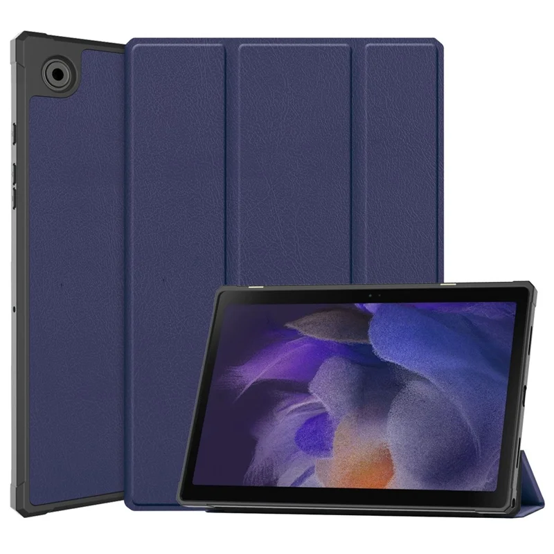 For Samsung Galaxy Tab A8 10.5 (2021) PU Leather Tri-fold Stand Tablet Case Smart Auto Wake / Sleep Folio Cover - Blue