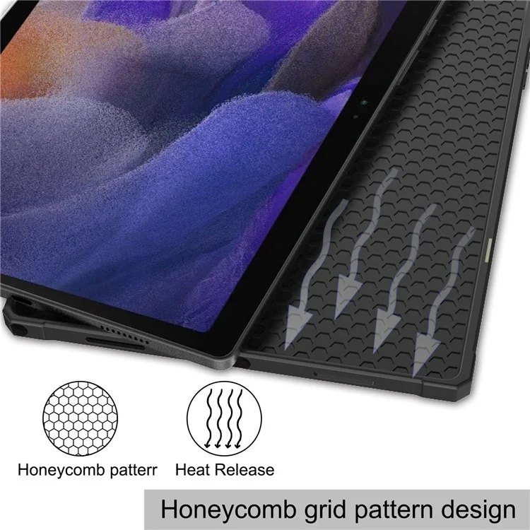 Para Samsung Galaxy Tab A8 10.5 (2021) Funda de tableta de cuero sintético con soporte plegable Tri-fold Cubierta plegable inteligente Despertar / Dormir automático - Rojo