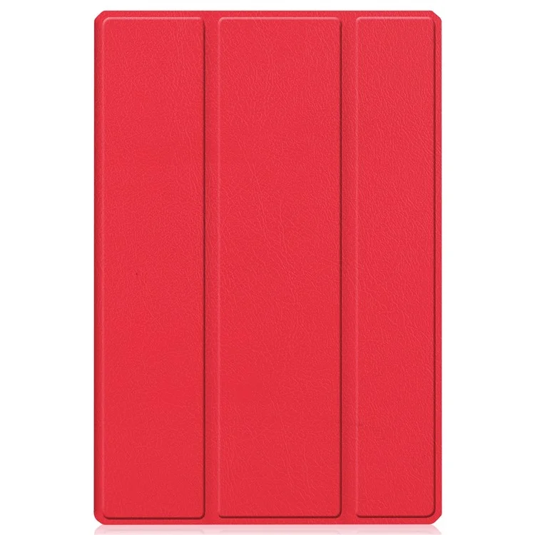 Para Samsung Galaxy Tab A8 10.5 (2021) Funda de tableta de cuero sintético con soporte plegable Tri-fold Cubierta plegable inteligente Despertar / Dormir automático - Rojo
