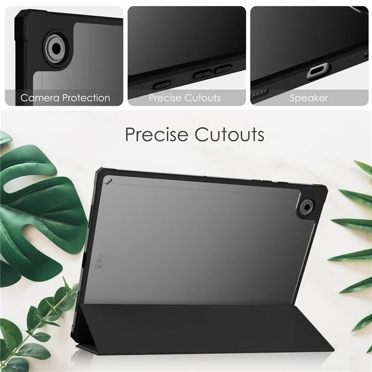 Copertura Per Pelliccia in Pelle PU Custodia Protettiva Con Back Duro Con Auto Wake/Sleep Per Samsung Galaxy Tab A8 10.5 (2021) - Nero
