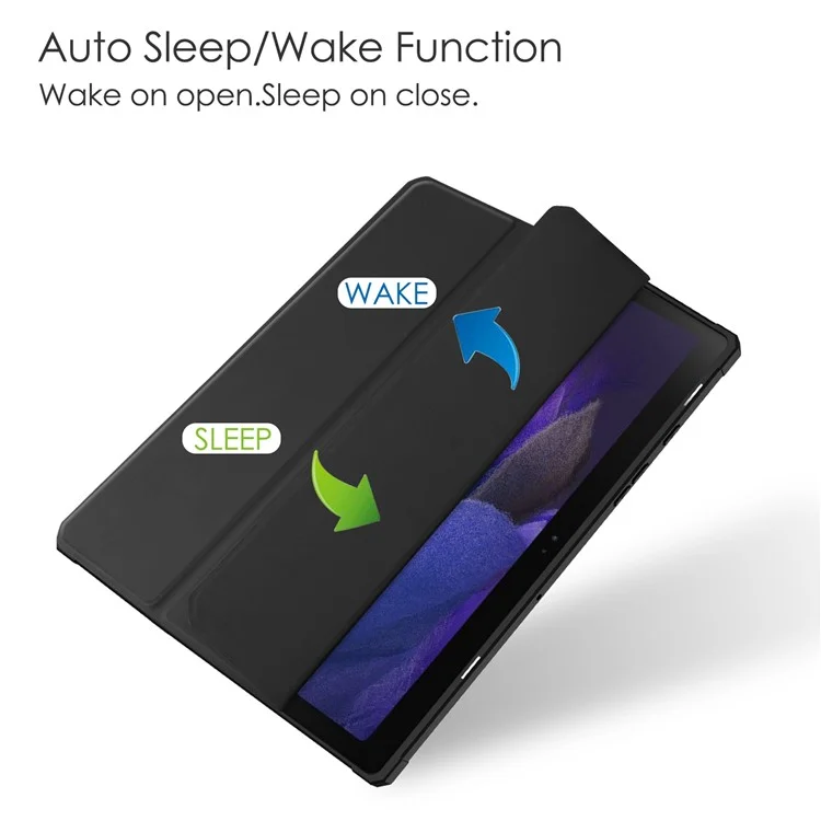 Copertura Per Pelliccia in Pelle PU Custodia Protettiva Con Back Duro Con Auto Wake/Sleep Per Samsung Galaxy Tab A8 10.5 (2021) - Nero