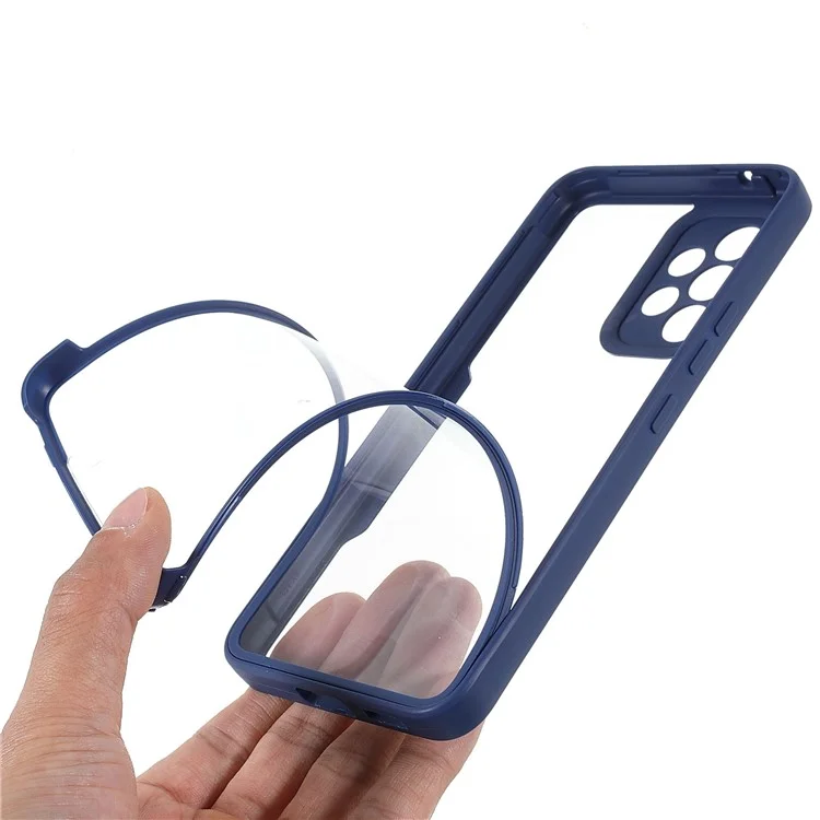PET-Displayschutzfolie + Acryl-Rückwand + TPU-Rahmen Abnehmbar 2-in-1 Anti-Scratch-Hülle Für Samsung Galaxy A53 5G - Navy Blau
