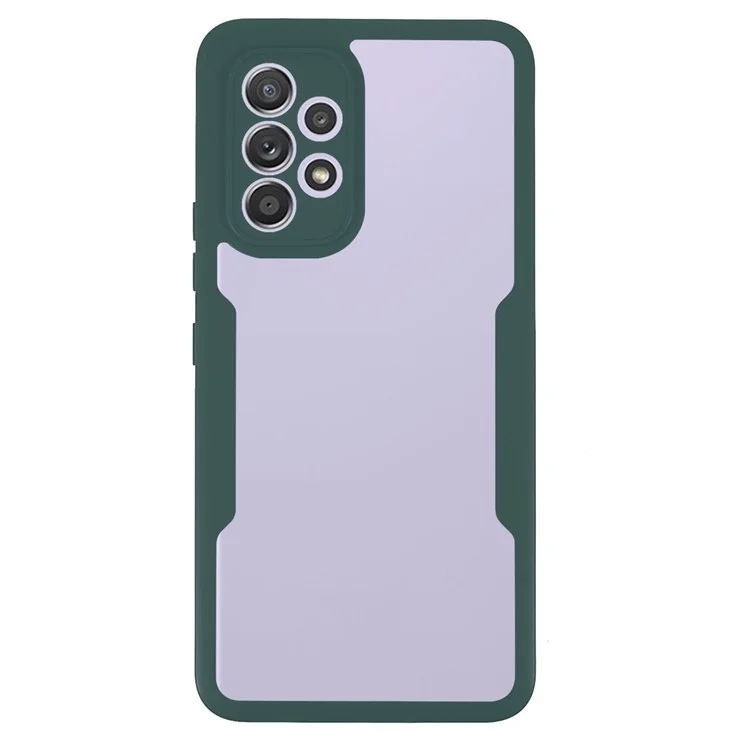 PET-Displayschutzfolie + Acryl-Rückwand + TPU-Rahmen Abnehmbar 2-in-1 Anti-Scratch-Hülle Für Samsung Galaxy A53 5G - Mitternachtsgrün.