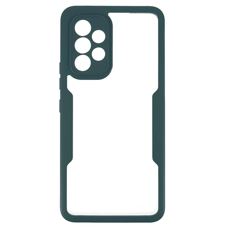 PET-Displayschutzfolie + Acryl-Rückwand + TPU-Rahmen Abnehmbar 2-in-1 Anti-Scratch-Hülle Für Samsung Galaxy A53 5G - Mitternachtsgrün.