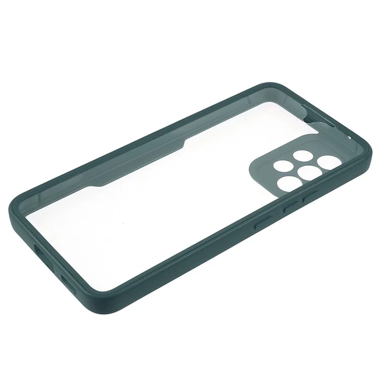 PET-Displayschutzfolie + Acryl-Rückwand + TPU-Rahmen Abnehmbar 2-in-1 Anti-Scratch-Hülle Für Samsung Galaxy A53 5G - Mitternachtsgrün.