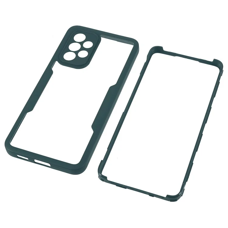 PET-Displayschutzfolie + Acryl-Rückwand + TPU-Rahmen Abnehmbar 2-in-1 Anti-Scratch-Hülle Für Samsung Galaxy A53 5G - Mitternachtsgrün.
