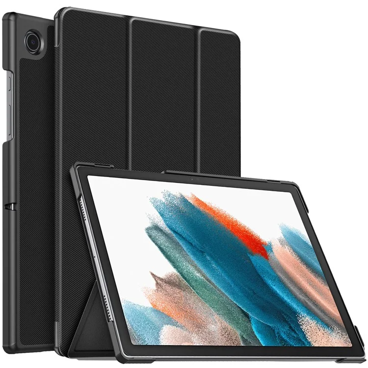 Auto Sleep/Wake Slim Lightweight Tri-fold Stand Case Hard PC Back Cover for Samsung Galaxy Tab A8 10.5 (2021) - Black