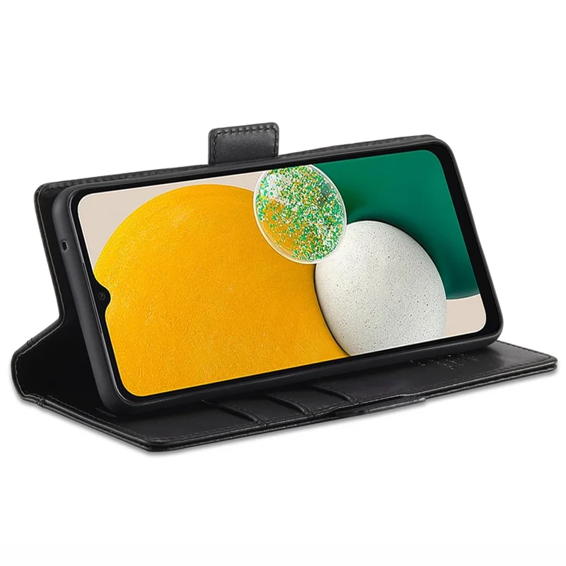 LC.IMEEKE Double Magnetic Clasps PU Leather Foldable Stand Phone Case Cover with Wallet for Samsung Galaxy A53 5G - Black