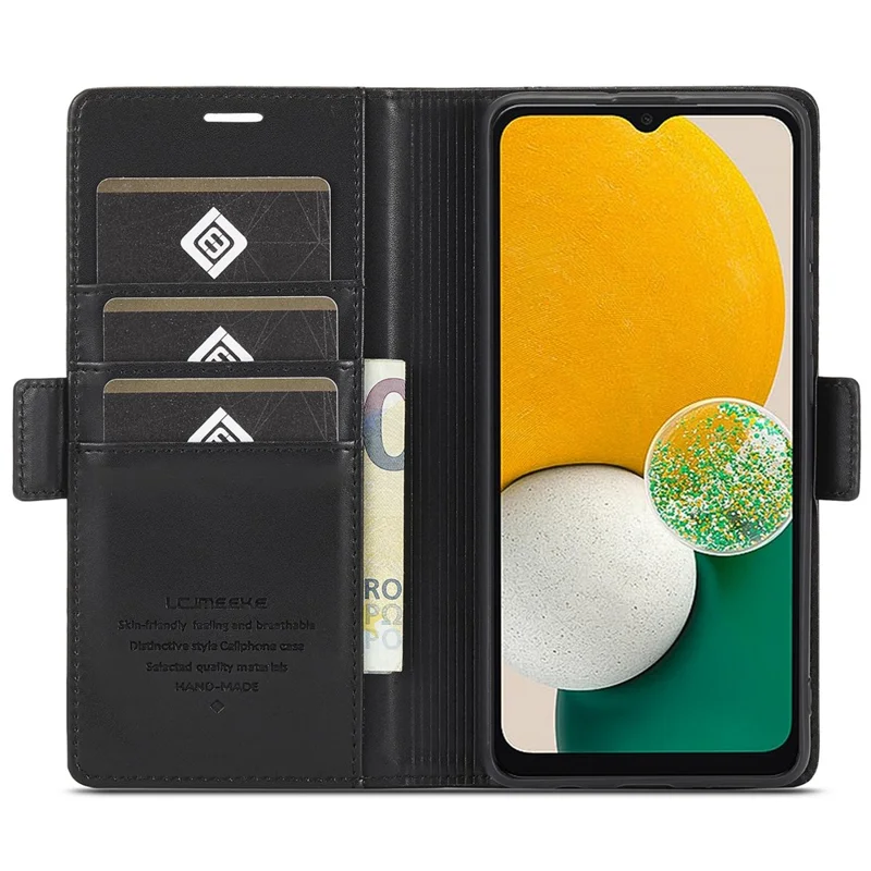 LC.IMEEKE Double Magnetic Clasps PU Leather Foldable Stand Phone Case Cover with Wallet for Samsung Galaxy A53 5G - Black