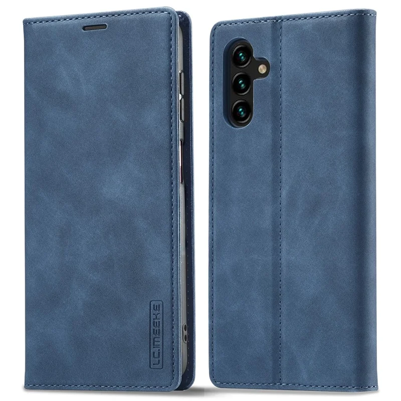LC.IMEEKE Magnetic Auto Closing PU Leather + TPU Stand Wallet Phone Case Shell for Samsung Galaxy A13 5G / A04s 4G (164.7mm) - Blue
