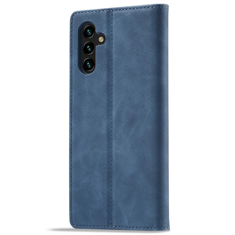 LC.IMEEKE Magnetic Auto Closing PU Leather + TPU Stand Wallet Phone Case Shell for Samsung Galaxy A13 5G / A04s 4G (164.7mm) - Blue