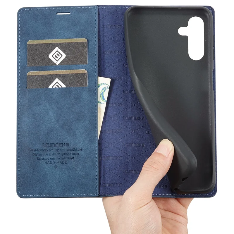 LC.IMEEKE Magnetic Auto Closing PU Leather + TPU Stand Wallet Phone Case Shell for Samsung Galaxy A13 5G / A04s 4G (164.7mm) - Blue