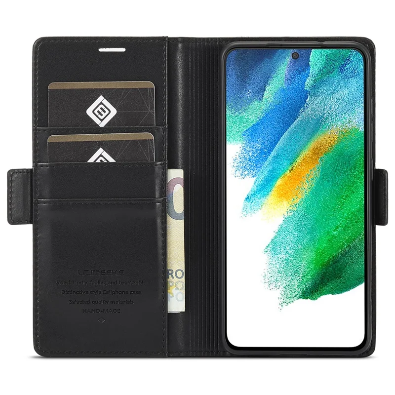 LC.IMEEKE Ståndplånboks i PU-läder med hölsetäcke för Samsung Galaxy S22+ 5G – Svart