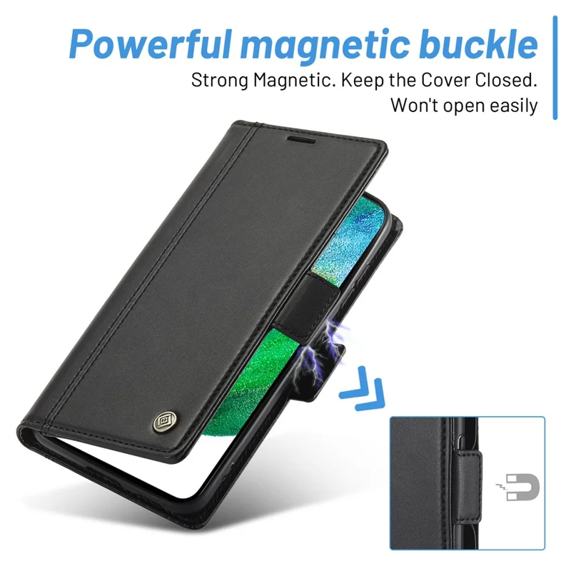 LC.IMEEKE Ståndplånboks i PU-läder med hölsetäcke för Samsung Galaxy S22+ 5G – Svart