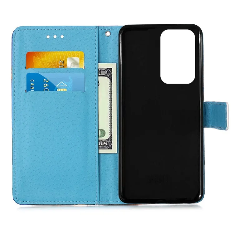 Full Body Protection Pattern Printing PU Leather Foldable Stand Phone Case Wallet Cover with Hand Strap for Samsung Galaxy A33 5G - Eiffel Tower and Butterfly