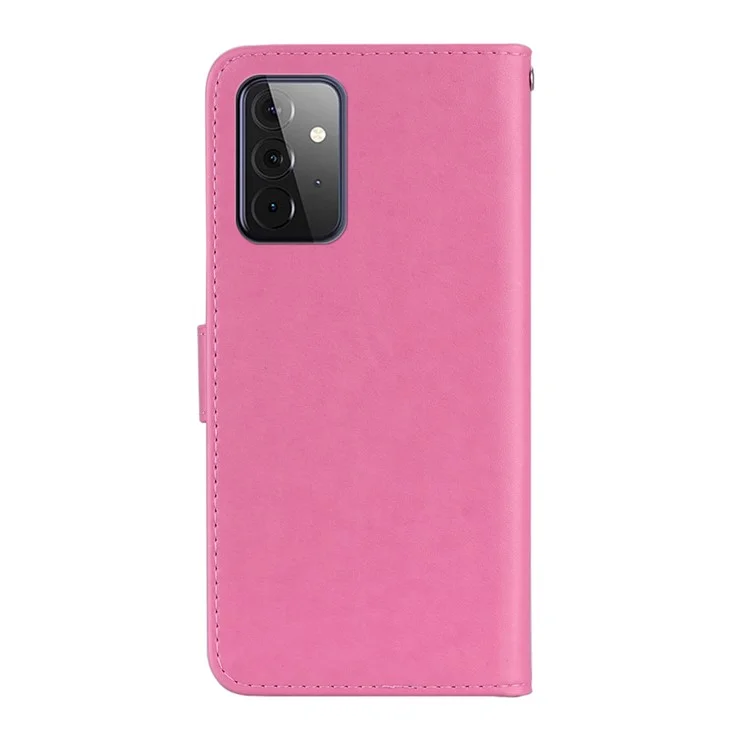 Para Samsung Galaxy A53 5G Fashionable Imprinted Owl Flower Pattern Wallet Shell Anti-scratch PU Leather+TPU Flip Phone Case - Rose