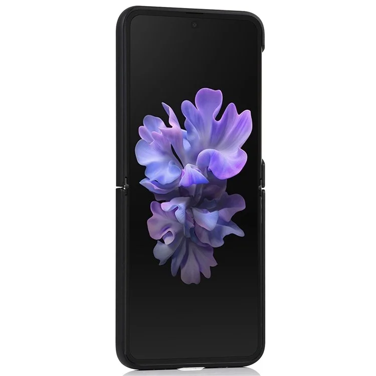 Матовый твердый чехол-флип из ПК с подставкой для защиты Samsung Galaxy Z Flip3 5G - черный