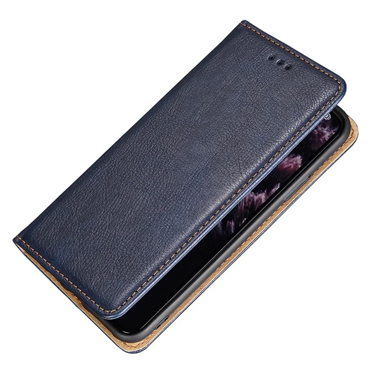 Magnetic Auto-absorbed Leather Case Stand Wallet Folio Flip Phone Cover for Samsung Galaxy A03 (164.2 x 75.9 x 9.1mm) - Black