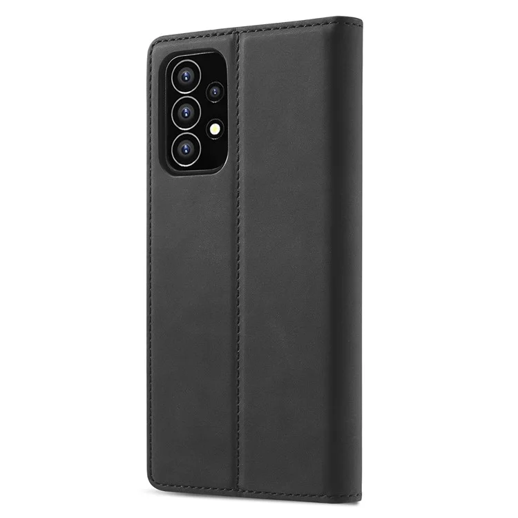 LC.IMEEKE Strong Magnetic Auto Closing PU Leather + TPU Stand Wallet Phone Case Phone Shell for Samsung Galaxy A53 5G - Black