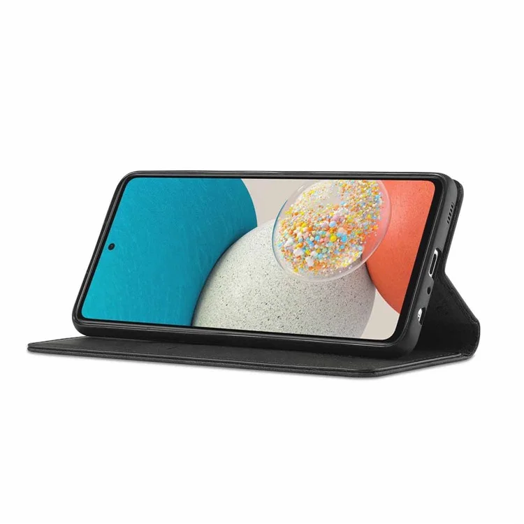 LC.IMEEKE Strong Magnetic Auto Closing PU Leather + TPU Stand Wallet Phone Case Phone Shell for Samsung Galaxy A53 5G - Black