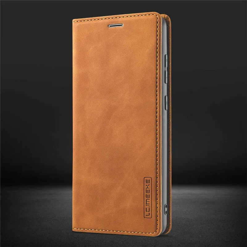 LC.IMEEKE Strong Magnetic Auto Closing PU Leather + TPU Stand Wallet Phone Case Phone Shell for Samsung Galaxy A53 5G - Brown