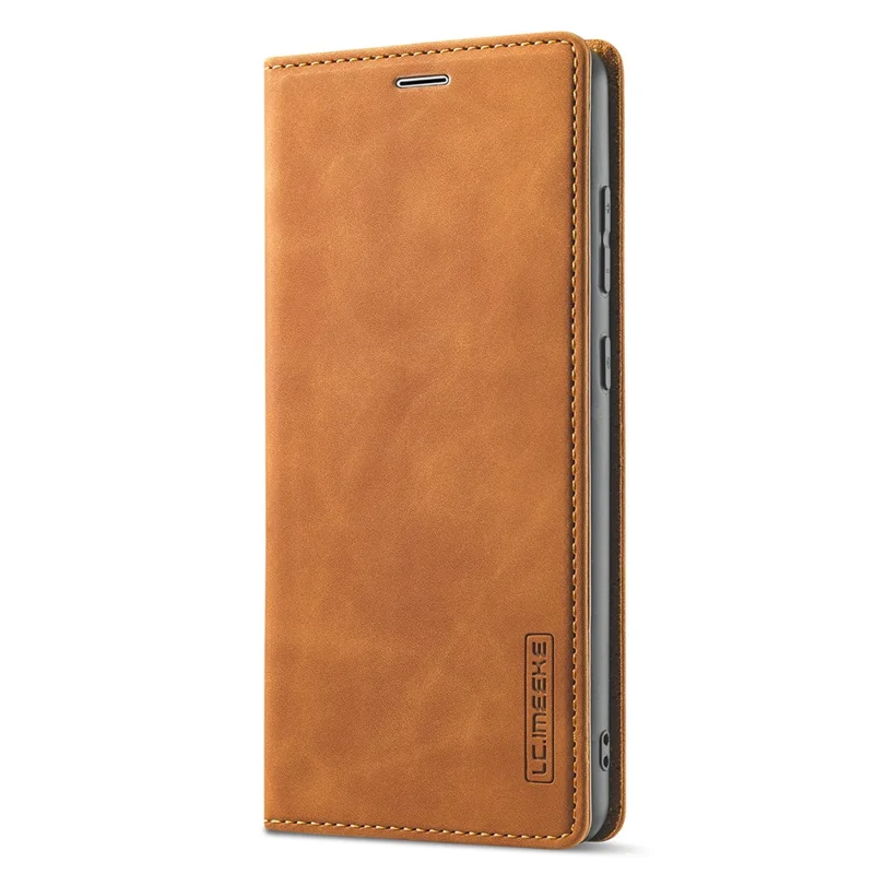 LC.IMEEKE Strong Magnetic Auto Closing PU Leather + TPU Stand Wallet Phone Case Phone Shell for Samsung Galaxy A53 5G - Brown