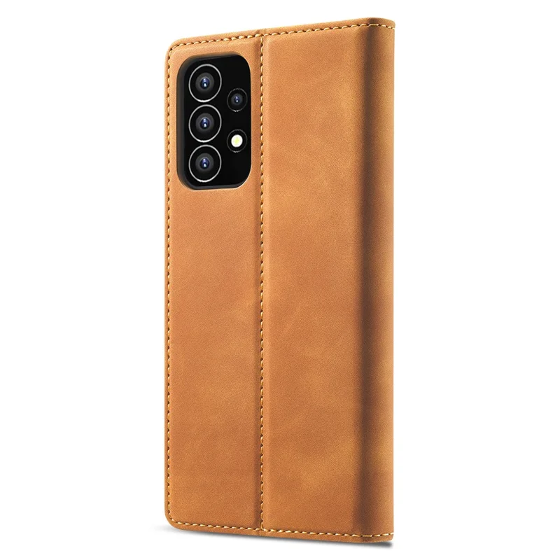 LC.IMEEKE Strong Magnetic Auto Closing PU Leather + TPU Stand Wallet Phone Case Phone Shell for Samsung Galaxy A53 5G - Brown